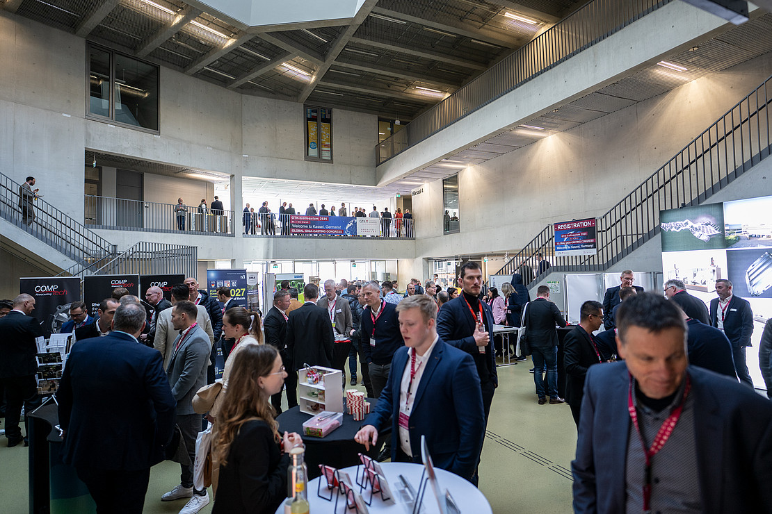 Participants networking at the Campus Center